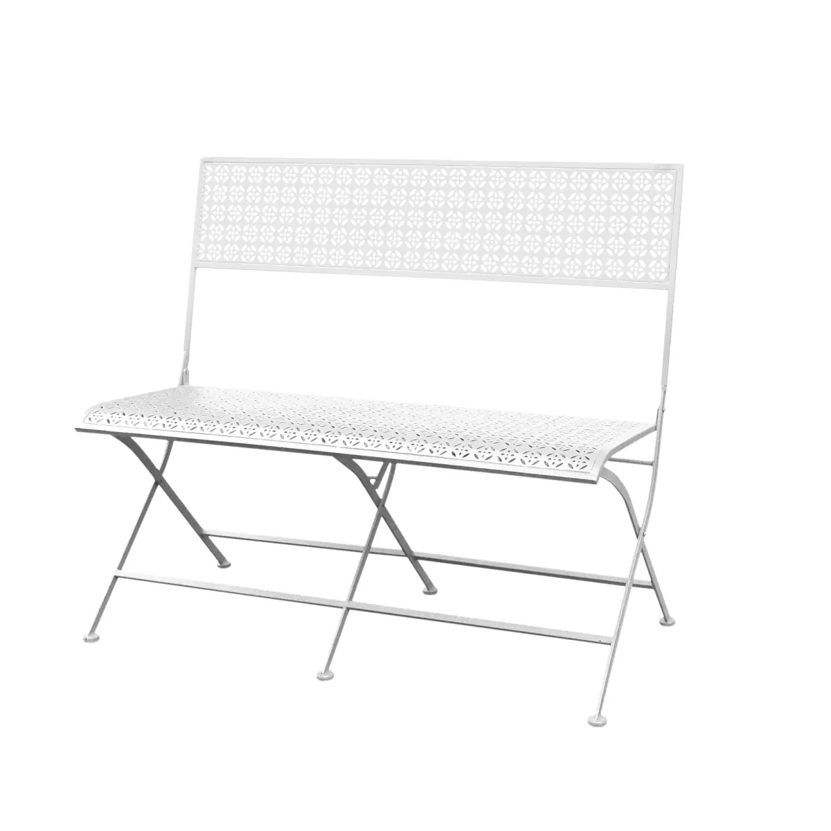 Jeco OF-MB001W Qeshaun Traditional Iron Outdoor Park Bench (26.4 lbs, 39.75x15.5x35.25 in) Suitable for Living Room Use
