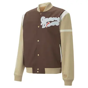PUMA Mens X Childhood Dreams Button Up Jacket Athletic Outerwear Casual - Beige, Brown