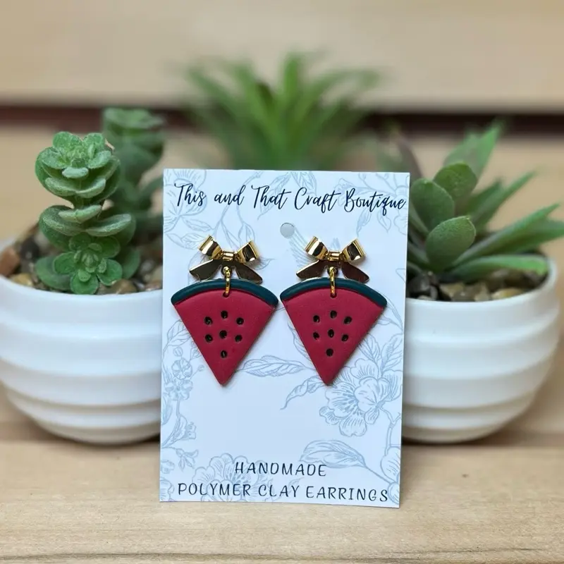 Watermelon Polymer Clay Earrings