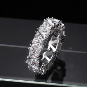 Geometric Full-Zirconia Engagement Ring - Minimalist Luxury Design, Elegant & Versatile Index Finger Ring, Birthday Gift