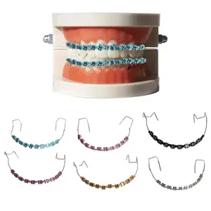 Fake Braces Clip On Teeth Braces False Already Armed Brackets Dental Device Metal Wires Bracket Orthodontic Ligature Ties Tooth