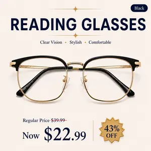 Unisex Lightweight Reading Glasses with Comfortable Nose Pads for Daily Indoor Use