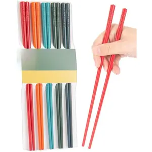 Summer 5 Pairs Durable Non-slip Chopsticks, Modern Design Chop Sticks, Kitchen Dinnerware, Household Cutlery Tableware for Home Kitchen Dining Room, Kitchen Products