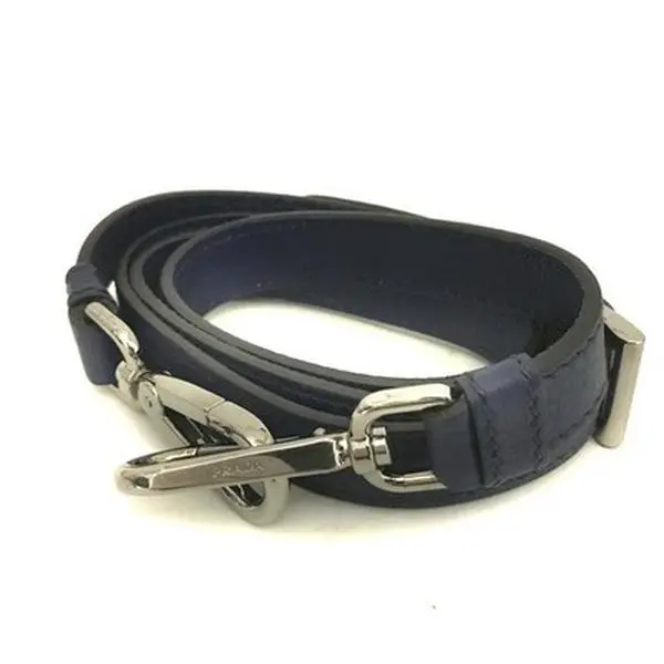 Pre-owned PRADA other Bag Accessories Leather Shoulder Strap Navy blue 11129451737/223132