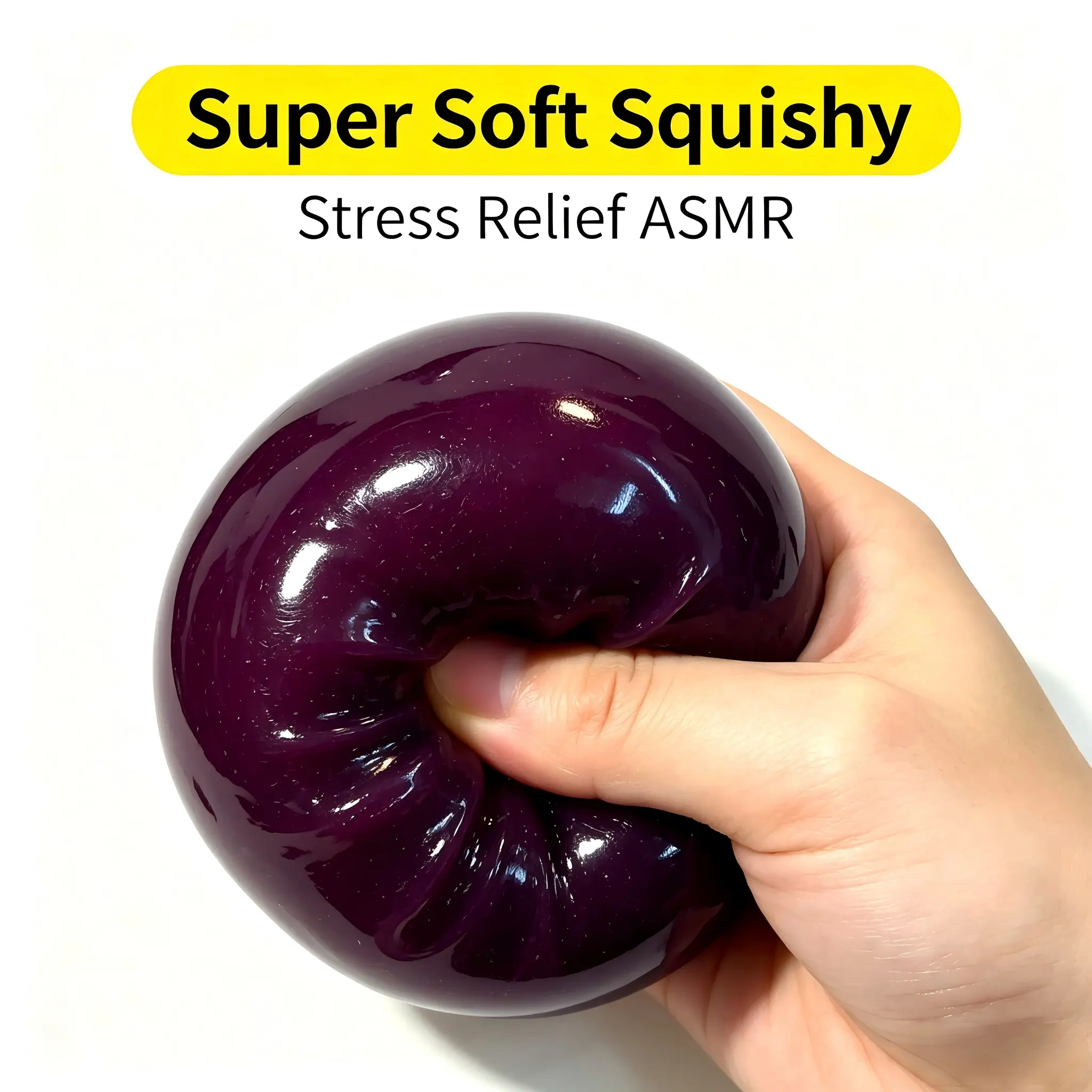 Soft Gel Slush Squishies Toy, ASMR Crunch Sound Sensory Fidget Squeeze Ball, Portable Hand Play Toy, Party Favor Gifts, Goodie Bag Fillers for Kids & Adults