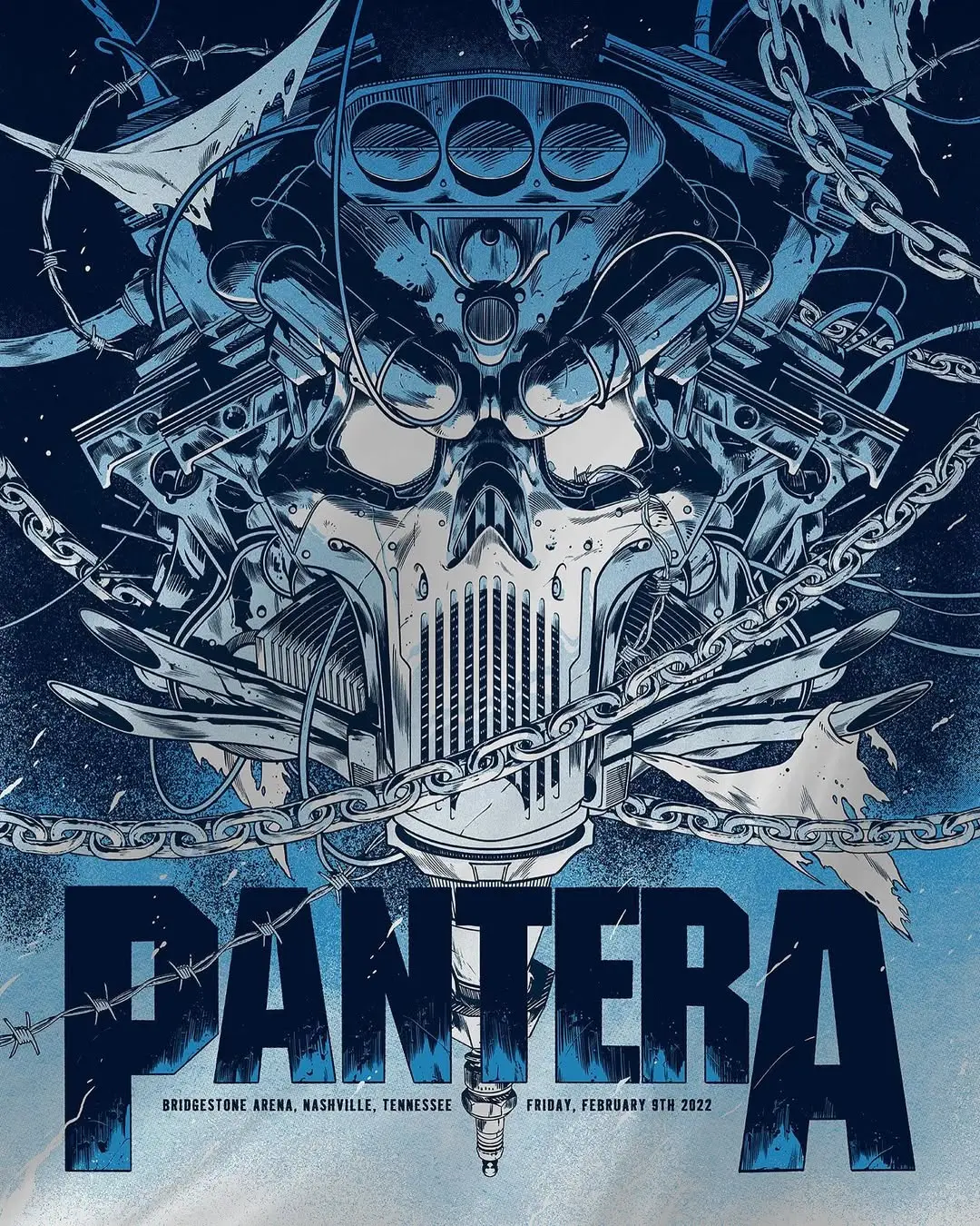 Pantera Arena Neon Thunder Graphic Poster Iconic Madrid Stadium Design for Fans Collectors and Enthusiasts