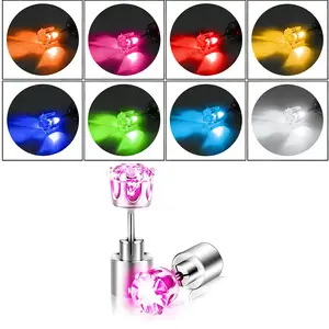 All-match Earring LED Crown Ear Studs Eye-catching Luminous Earring for Festival Cosplay KTV Nightclub
