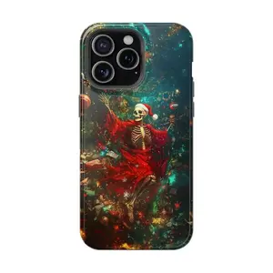 Merry Christmas,Christmas Dancing Skeleton Magsafe Phone Case Gothic Skeleton Gothic Christmas Phone Case Tough Phone Skull Christmas Phone Case