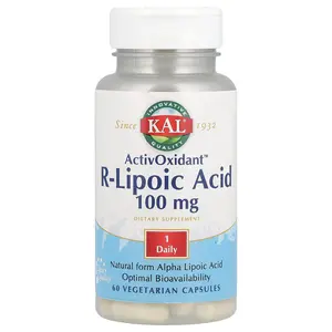 KAL ActivOxidant™, R-Lipoic Acid, 100 mg, 60 Vegetarian Capsules