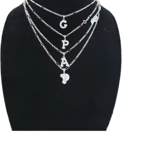 Cadenas de plata 925 italiana con dijes de iniciales 19” de largo