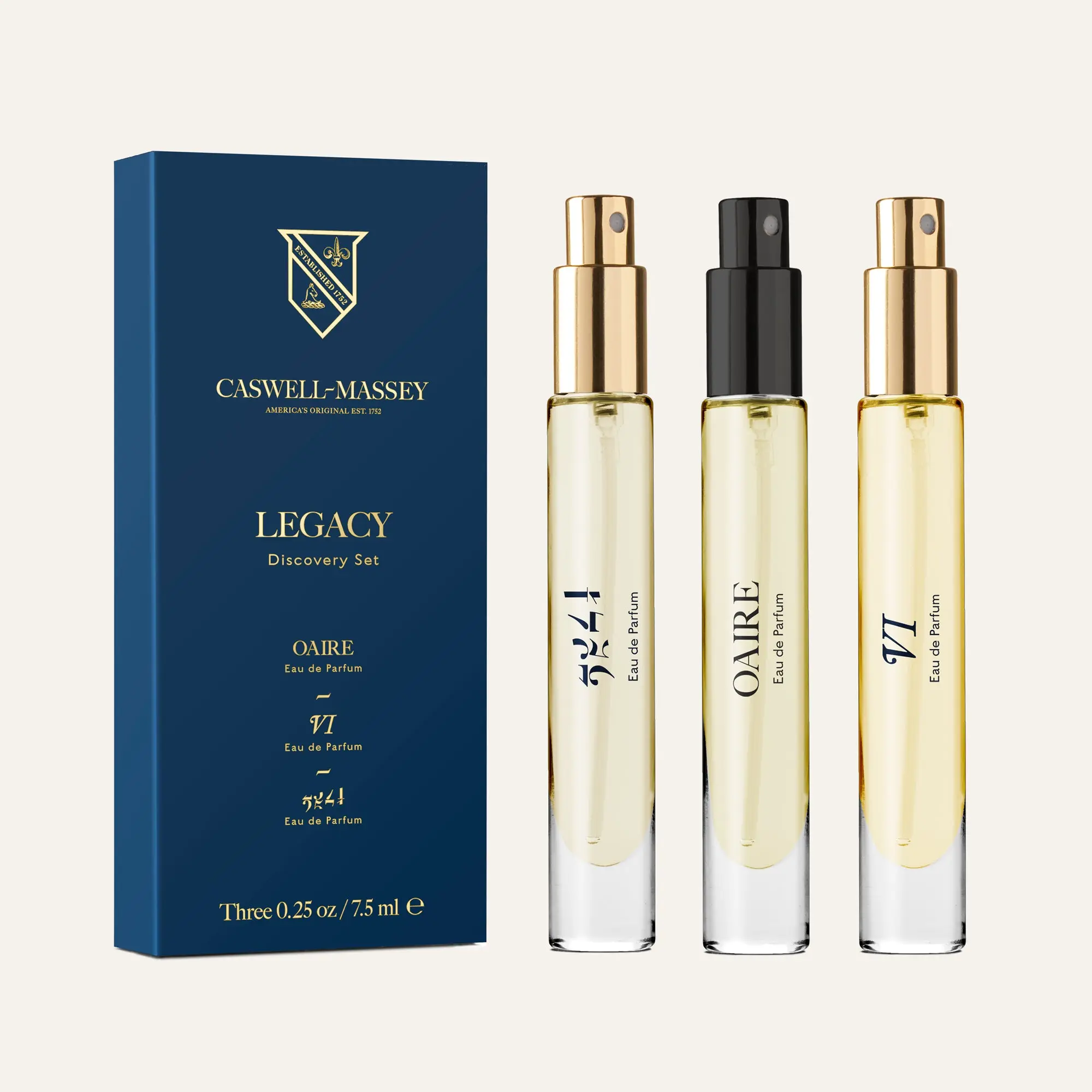 Caswell-Massey Legacy Discovery Set for Men | Luxury Fragrance Discovery Set | 2571, OAIRE, Number Six Eau de Parfums | 3 x 7.5ml