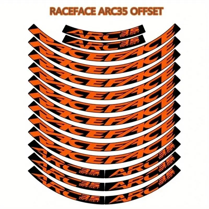 2D Flat Stickers Motorcycle Stickers 17pcs/et, Riding Stickers and Decals for RAFA ARC35 MTB Rim Stickers, Bike Wheelset Decals, Motorcycle Decoration