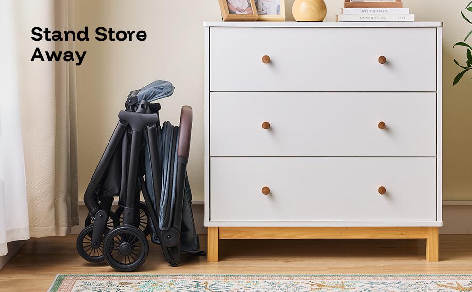 HARPPA Foldable Baby Stroller for Toddlers with Canopy, Multi-Position Recline, One Hand Fold Compact Stroller with Cup Holder, Large Storage Basket, For Outdoor & Travel, Stroller for Babies, Baby Items