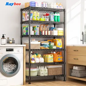 Raybee Furniture 4-7 Tier Wire Storage Shelves, Metal Shelving Organizer for Storage, Load 800-1200LBS, Heavy Duty Shelving Unit, Adjustable Pantry Shelf for Bathroom Kitchen Garage