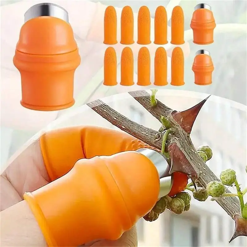 Silicone Thumb Knife Garden Pruning Tool - Farm Vegetable, Fruit, Pepper, Pickle, Grape Picker with Cut Function for Garden Supplies