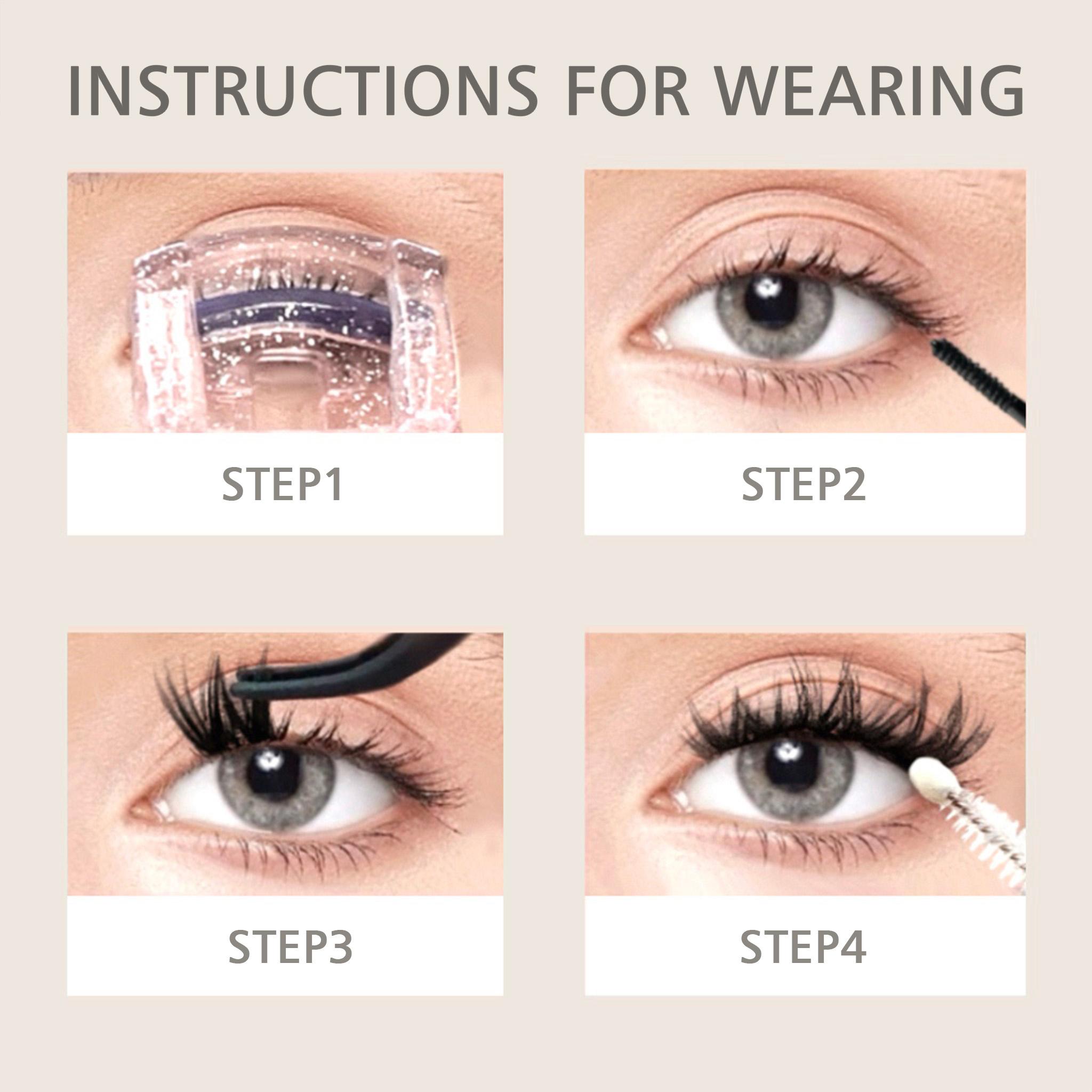 JVLBEAUTY【Night Elf】 Original Euro-American Style False Eyelashes, D Curl, Voluminous, Individual Clusters, Asian-Inspired Comic Look