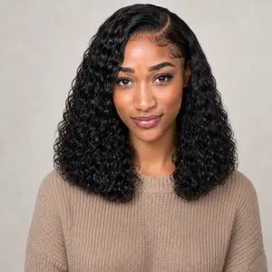 5x5 Front Lace Wig - Water Wave, HD Transparent Lace, Glueless, Drawstring, Ready-to-Wear, Beginner-Friendly Hair Extension