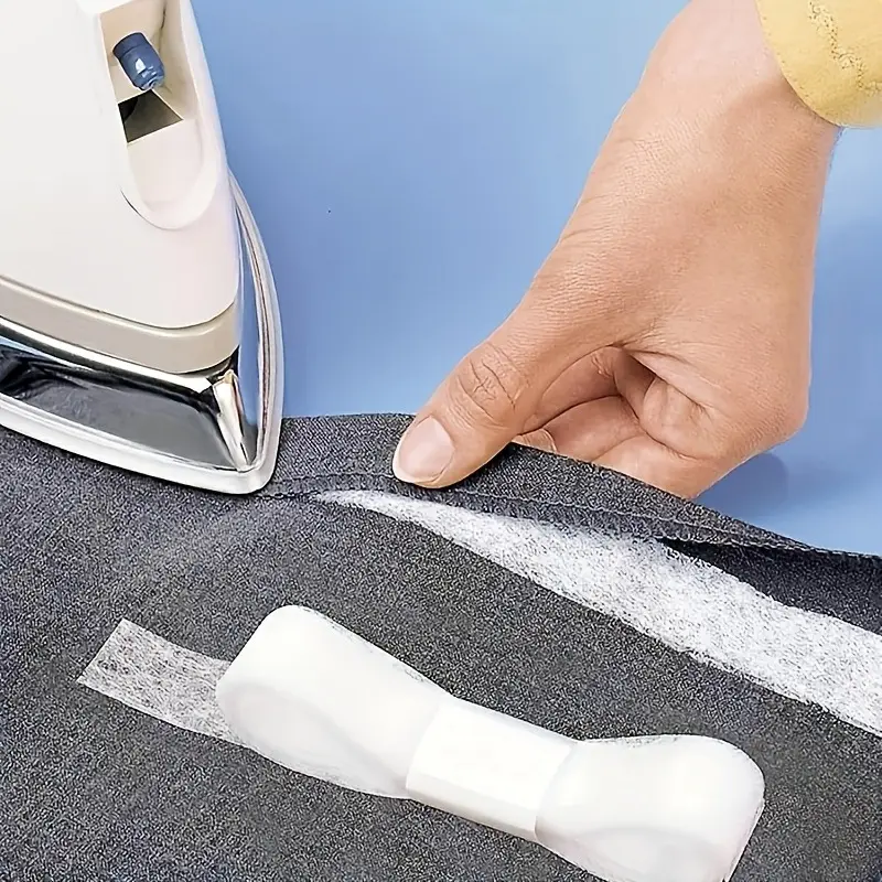 1 Roll Easy DIY Iron-On Edge Tape for Seamless Fabric, Quick Repair for Pants and Shorts, Hypoallergenic Invisible Adhesive, No-Seam Edge Solution