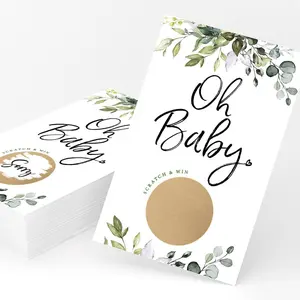 Baby Shower Lottery Raffle Game – Scratch Off Cards, Eucalyptus (Set of 30)