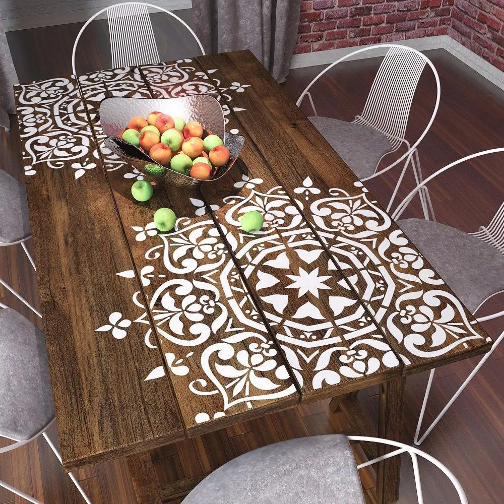 Mandala Style Stencil - Floral Motive Wall Stencil - Original And Unique Wall Stencil