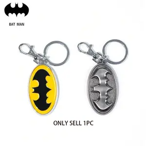 1PC WB Officially Licensed Iconic Batman Logo Colored Pewter Keychain Stylish Key Ring Collectible Key Chains for Men and Women Premium Keychain Accessories Birthdays Gift for Family Keychain Surprise Collectibles