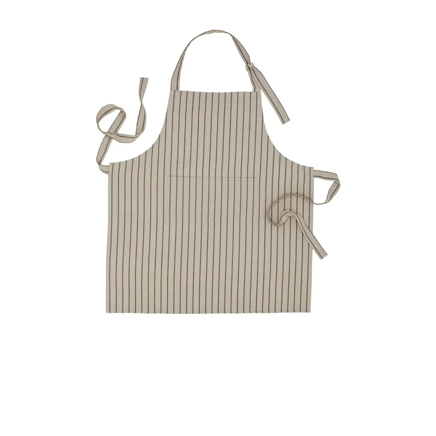 HAWKINS NEW YORK Essential Striped Apron in Light Grey & Dark Grey