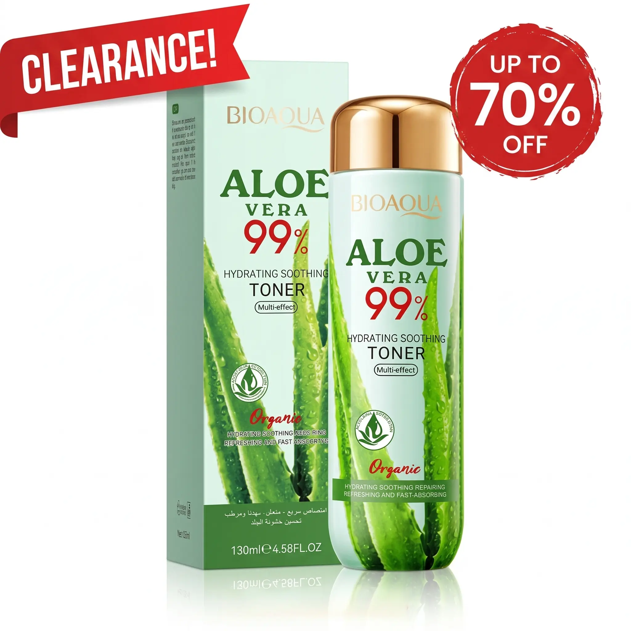 99% Aloe Vera Face Toner with Hyaluronic Acid, Hydraing Soothing & Repair Damaged Skin for Daily Skincare, Natural Plant Skin Care 4.58 fl. oz