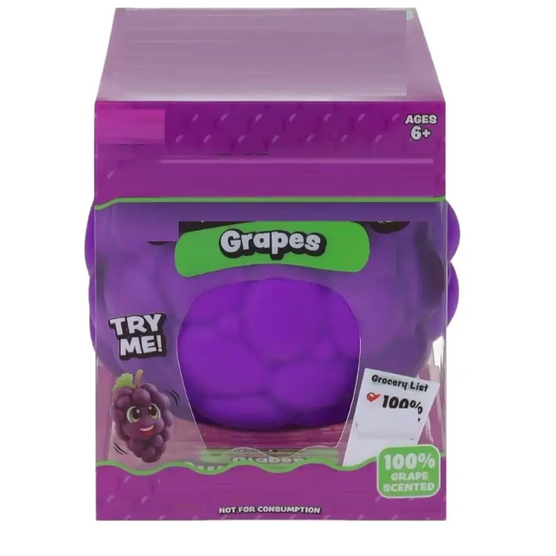Giant Grape Jumbo Squishies - Toymendous 6 Inches Durable 100% Grape Scent Sensory Fidget, Anxiety Relief Squeeze Item, New Needohs, Cute Taba Stuffed Piece, Easter Gift for Kids, Rebounding Novelty Tool