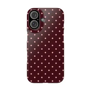 Collection Polka Dots | Brown, Black, and Burgundy Polka Dot Phone Case for iPhone X, 11, 12, 13, 14, 15,16 & more SS – check our available sizes