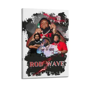 Rod Wave Poster for Bedroom Aesthetic Canvas Wall Art Living Room Posters Painting Picture Print Modern Family Decor Artist Bathroom Poster