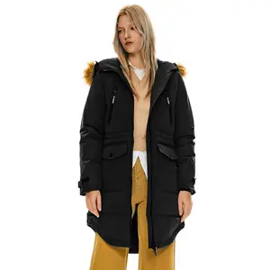 Orolay Women's Thickened Down Jacket for Winter Outdoor Wear, Stylish, Warm, and Versatile with Water-Repellent and Windproof Mid-Length Womenswear