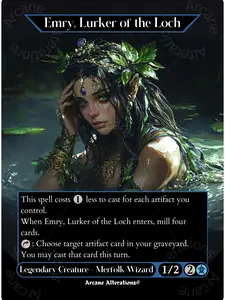 Emry, Lurker of the Loch - Full Art Altered Art Custom Proxy Card