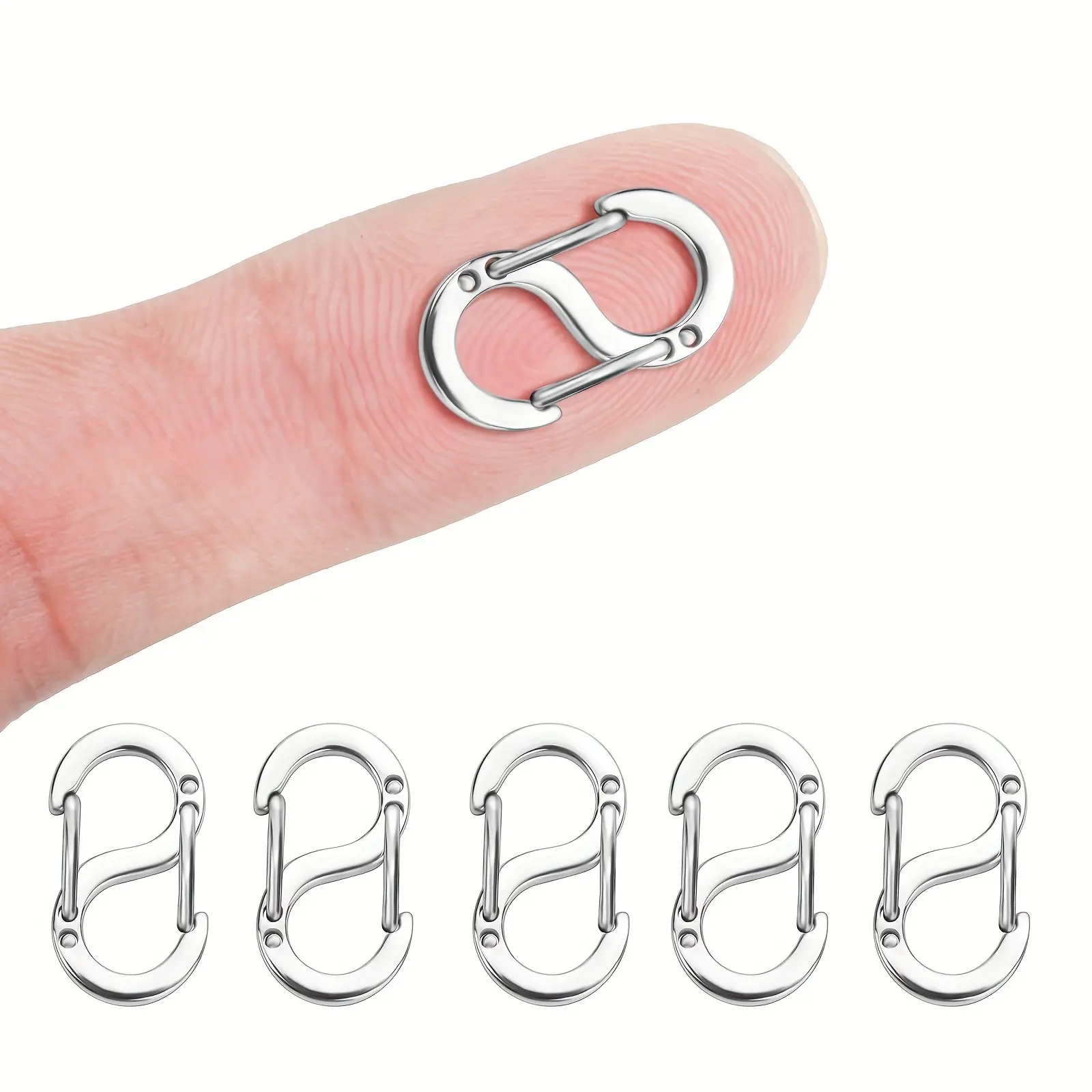 5pcs Double Opening Shortener Clasp Necklace Clasp And Closures Stainless Steel S Lock Bracelet Connector Necklace Clip For DIY Making Accessories Metal Clasp