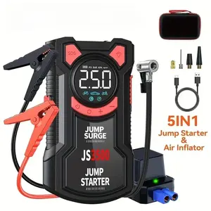 Car Jump Starter Air Compressor With Power Bank Portable Electric Pump Auto Battery Booster 12V Jump Box With Flashlight usb wireless tire inflator