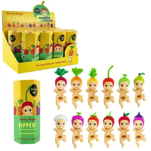 Style Fruit Hipper Blind Box Mini Figure – Cute Sakura Collectible Doll, Blind Box Cute Decorative Mini Figure for Phone & Laptop