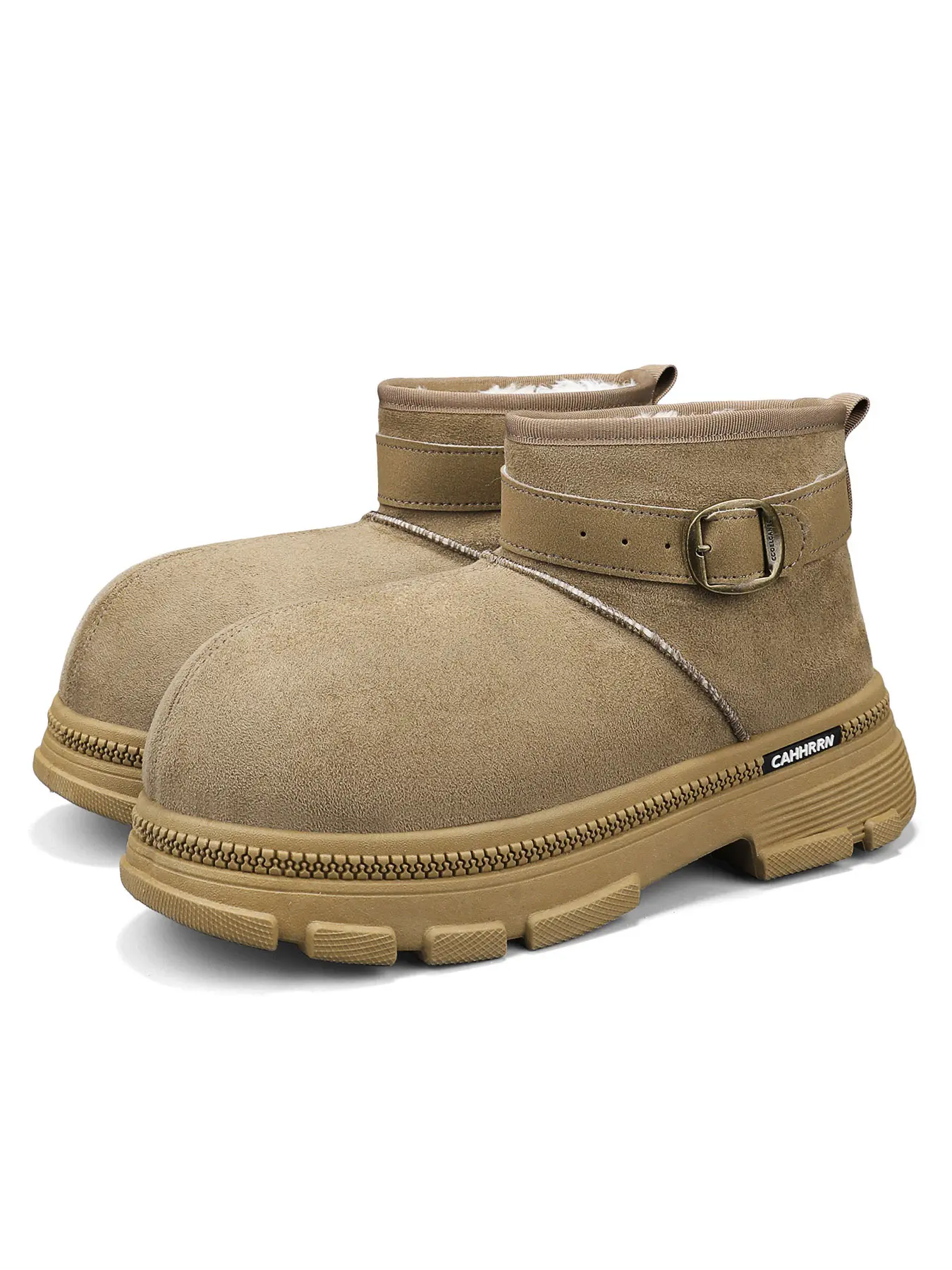 Men's Chunky Slip-On Snow Boots | Fleece Lined Warm, Stylish Trendy Shoes for Outdoor & Daily Winter Shoes
