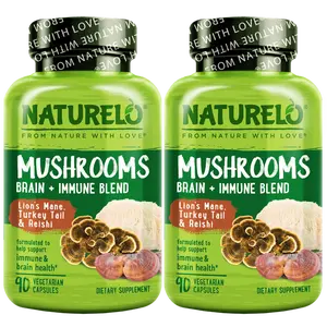 2 Pack Mushroom Supplement with Lion's Mane, Turkey Tail and Reishi Healthcare Dietary