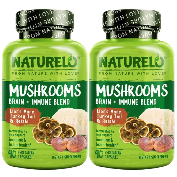 2 Pack Mushroom Supplement with Lion's Mane, Turkey Tail and Reishi Healthcare Dietary