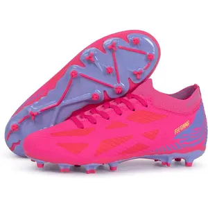 Womens Soccer Cleats Firm Ground Outdoor Athletic Football Boots Lightweight Soccer Shoes for Youth Girls