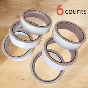 6-Pack 1"x10m Double-Sided Adhesive Fabric Tape, No Sewing, No Glue, No Ironing, Magic Tape for Paper, Clothes, Stationery, Curtains, DIY Projects