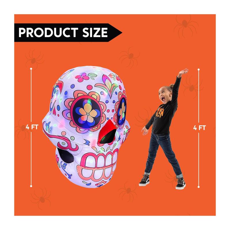 Joiedomi 4 ft Day of the Dead w/Kaleidoscope Light Inflatable