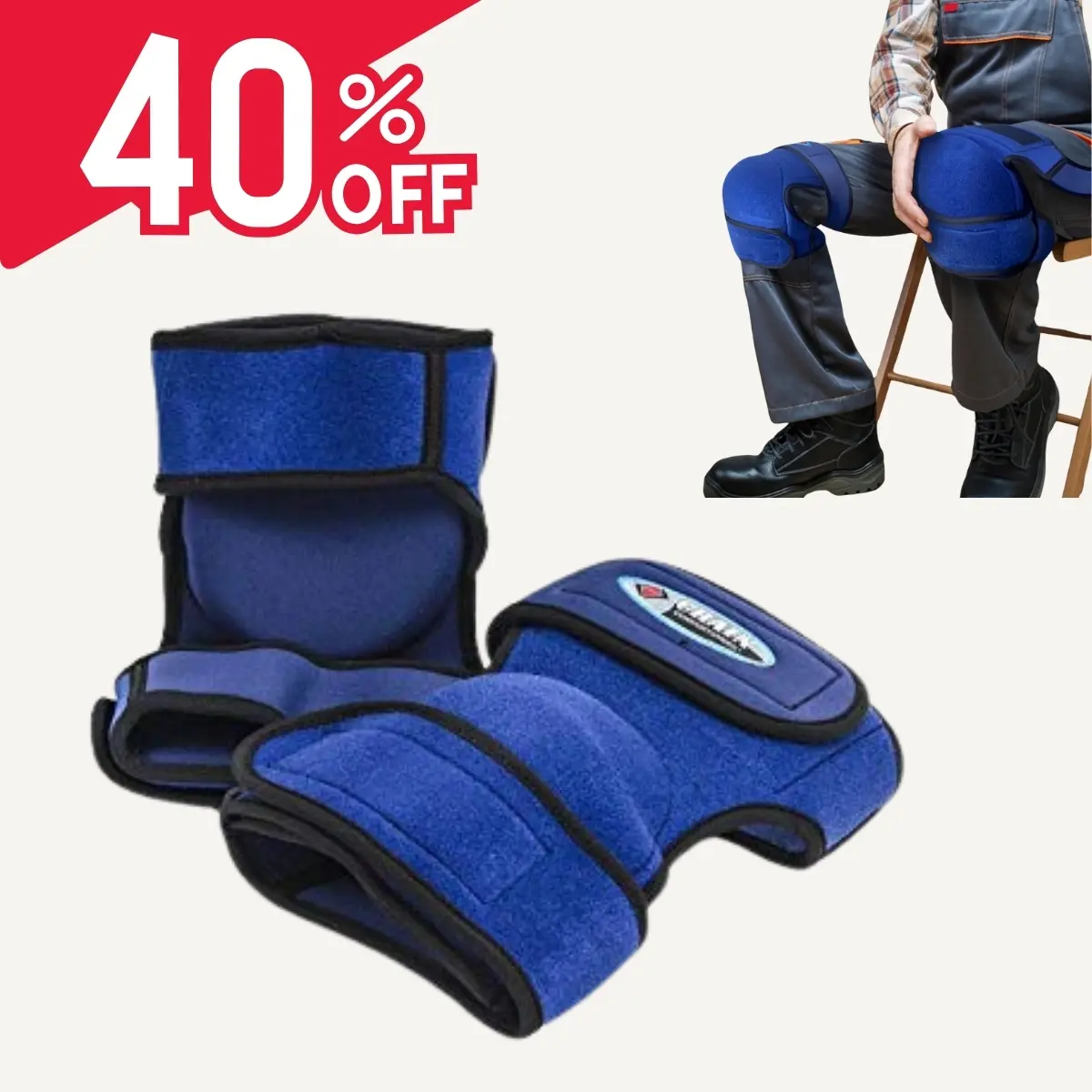 Bon Tool 78-197 Knee Pads for Work, Durable Neoprene Construction Knee Protection with Wide Secure-Fit Straps for Flooring, Carpet Installation & DIY