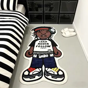 American Hip-Hop Irregular Carpet, Modern Abstract Rug, Home Decor Rug, Fashion Street Style Gaming Room Bedroom Mat, Soft Comfortable Plush Foot Pad for Living Room, Bedroom Rugs