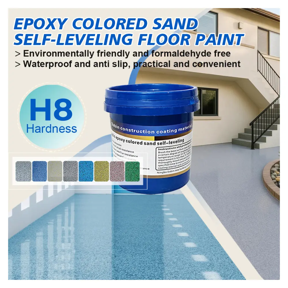 New Epoxy Sand Paint Coating - Durable, Mold-Resistant Floor Paint for Tiles, Concrete, Wood Surfaces, Garage Use, Surface Protection (1.12-3 gal, Covers 26-70 sq ft, Ideal for Barrels & Cans)