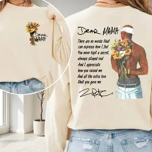 Women's Tupac Dear Mama Ribbed Fabric Garment, 2Pac Lyrics Unisex Basic Floral T-Shirt, Happy Mother's Day Gift Tee YLW
