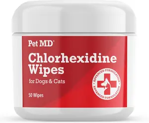 Pet MD Topical Chlorhexidine Wipes - with Aloe for Cats and Dogs - 50ct