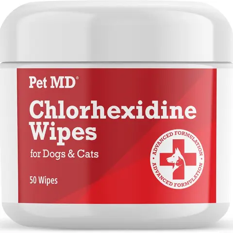 Pet MD Topical Chlorhexidine Wipes - with Aloe for Cats and Dogs - 50ct