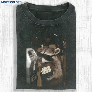 Comfort Colors Rich Raccoon Tshirt, Money Raccoon Tee, Womenswear Menswear, Gift for Women & Men, Unisex Tee, All size Top, Streetwear