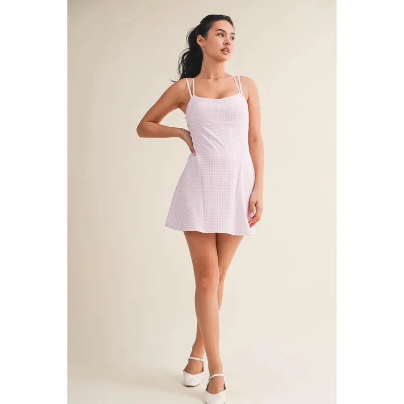 strapless open back dress Pretty In Gingham Drawstring Shorts | Trendy Women's Shorts main image 1
