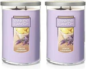 Yankee Candle Lemon Lavender Scented, Classic 22oz Large Tumbler 2-Wick Candle, Over 75 Hours of Burn Time, Ideal for Home Decor or Gifts (Pack of 2) Decoration Aroma Perfume